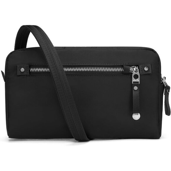 Elegant Black Anti-Theft 3-in-1 Sling Bag with RFID...